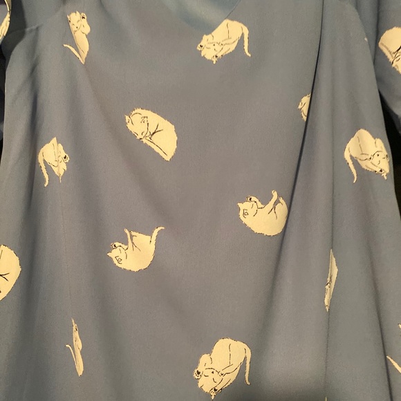 Cute everly cold shoulder cat dress blue medium - Picture 3 of 5